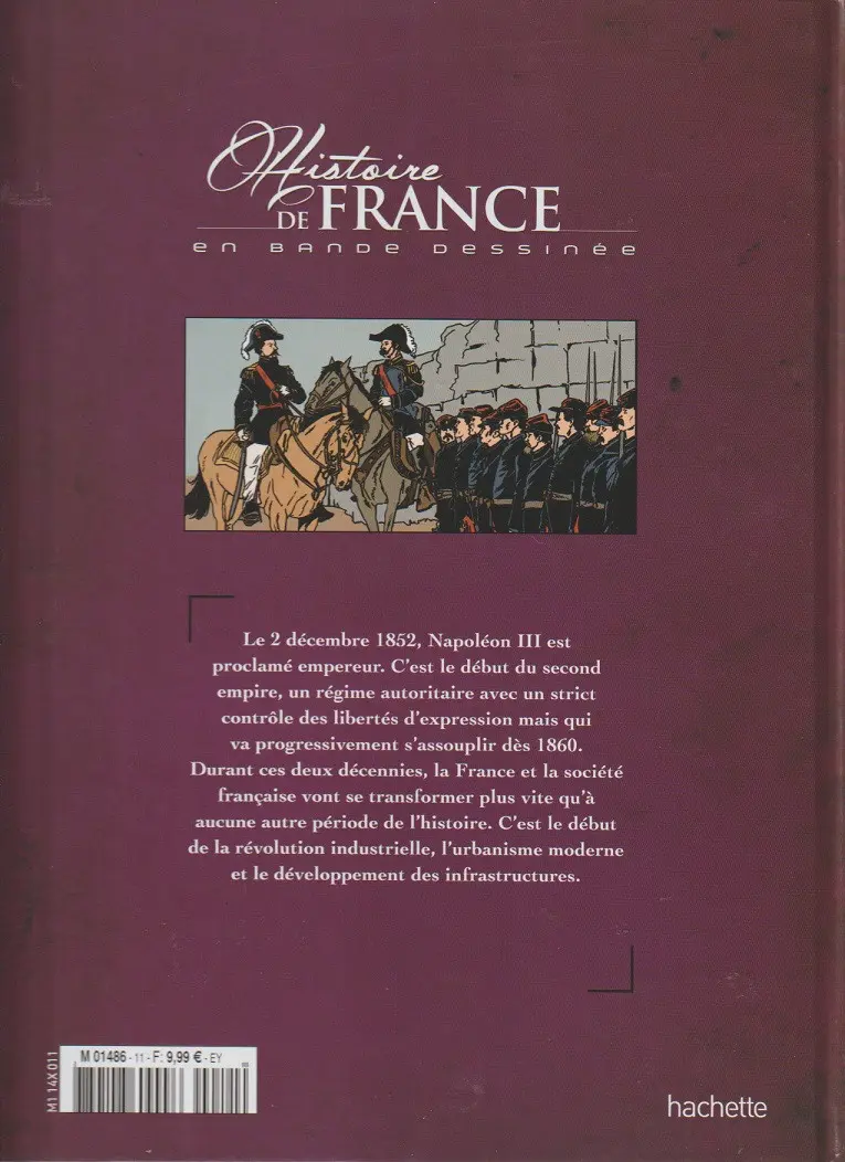 Verso de l'album Histoire de France en bande dessinée Tome 41 Napoléon III Le second empire 1852 / 1870