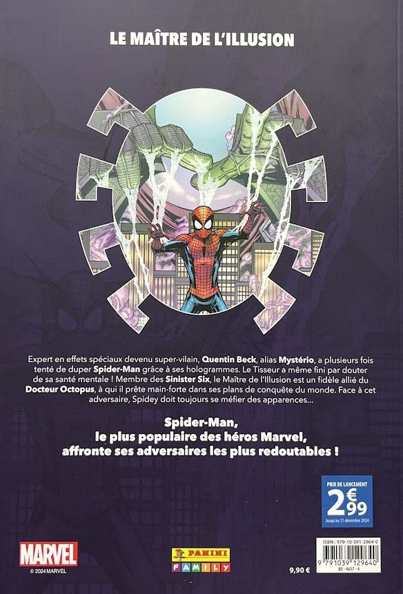 Verso de l'album Spider-Man vs Les Sinister Six 4 spider-Man vs Mystério