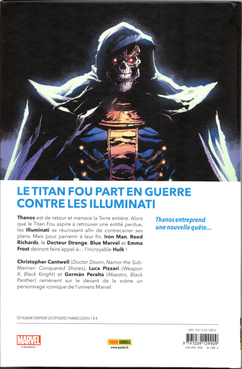 Verso de l'album Thanos - Le retour du titan fou