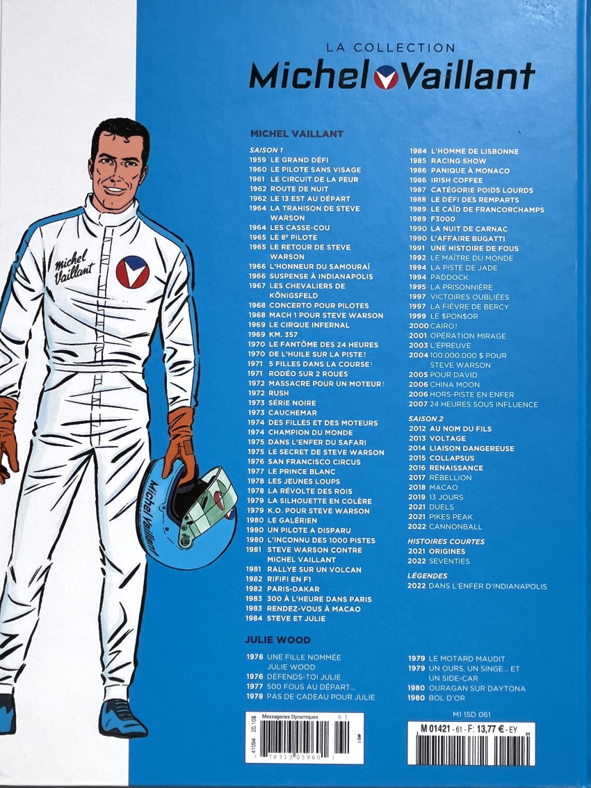 Verso de l'album Michel Vaillant La Collection 61 Une histoire de fous