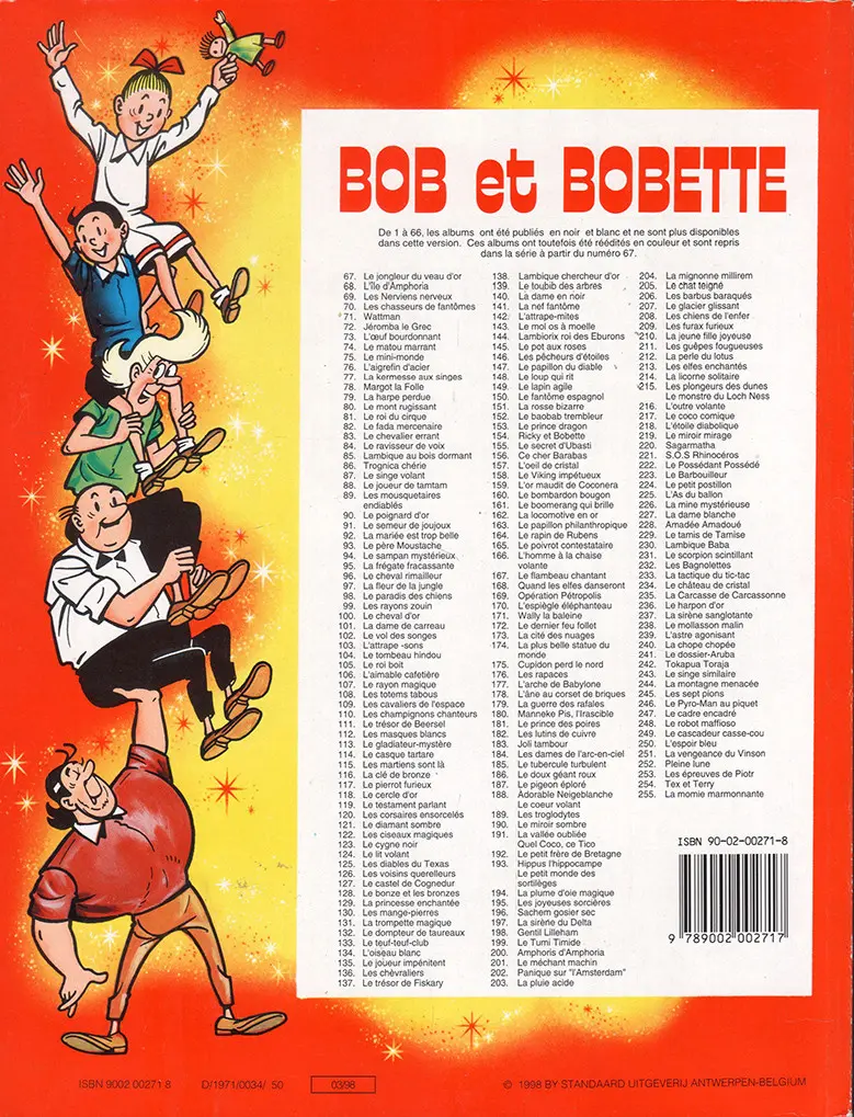 Verso de l'album Bob et Bobette 119 Le testament parlant