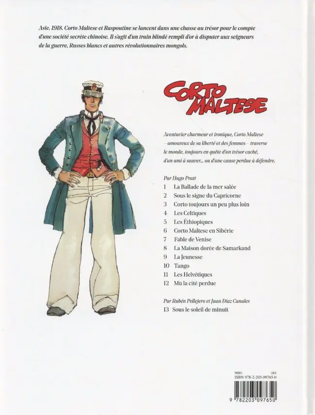 Verso de l'album Corto Maltese Tome 6 Corto Maltese en Sibérie