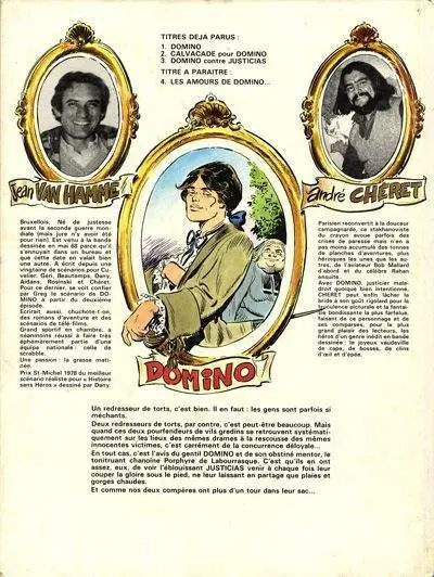 Verso de l'album Domino Tome 3 Domino contre Justicias