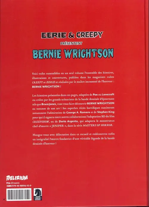 Verso de l'album Eerie et Creepy présentent Bernie Wrightson