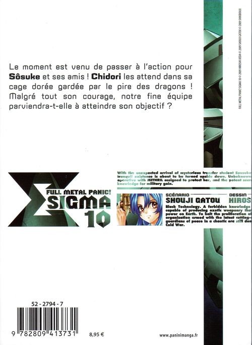 Verso de l'album Full Metal Panic ! Sigma 10