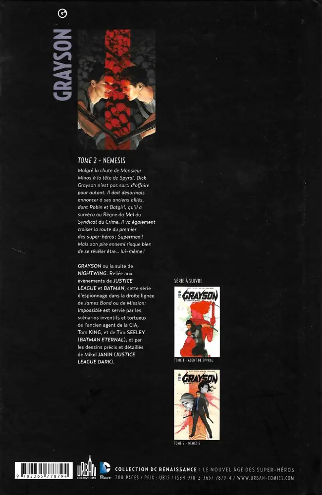 Verso de l'album Grayson Tome 2 Nemesis