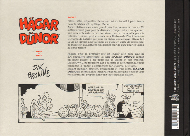 Verso de l'album Hägar Dünor (Urban Strips) Tome 3 1976 - 1977