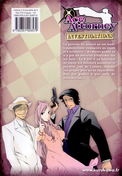 Verso de l'album Ace Attorney Investigations 3