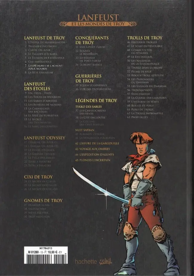 Verso de l'album Lanfeust et les mondes de Troy Tome 7 Lanfeust de Troy - Les pétaures se cachent pour mourir