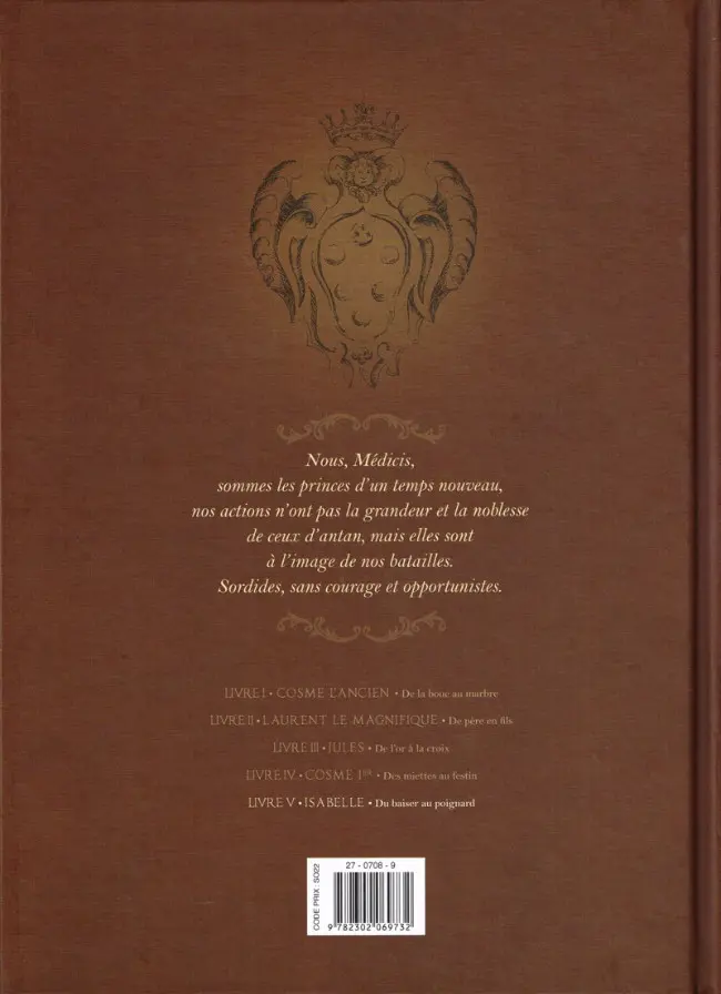 Verso de l'album Médicis Tome 5 Isabelle - Du baiser au poignard
