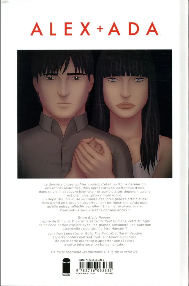 Verso de l'album Alex + Ada Tome 3