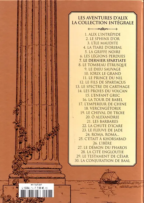 Verso de l'album Alix La collection Tome 7 Le dernier spartiate