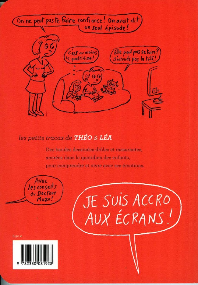 Verso de l'album Les petits tracas de Théo & Léa Tome 9 Je suis accro aux écrans !