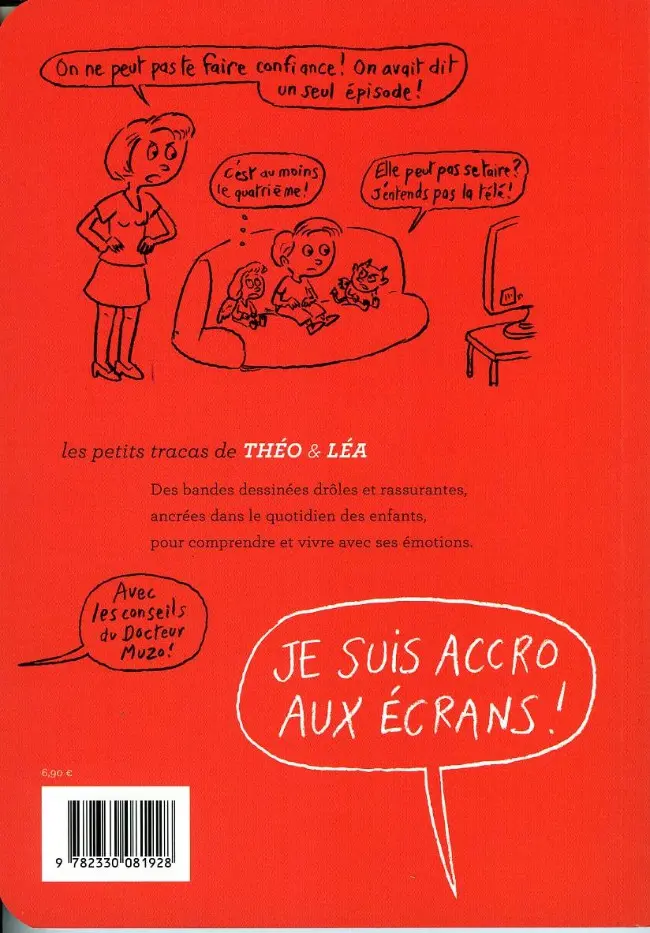 Verso de l'album Les petits tracas de Théo & Léa Tome 9 Je suis accro aux écrans !