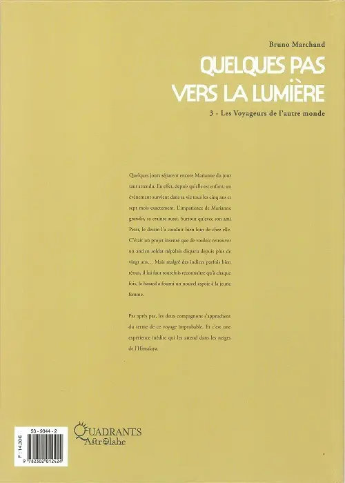 Verso de l'album Quelques pas vers la lumière Tome 3 Les Voyageurs de l'autre monde