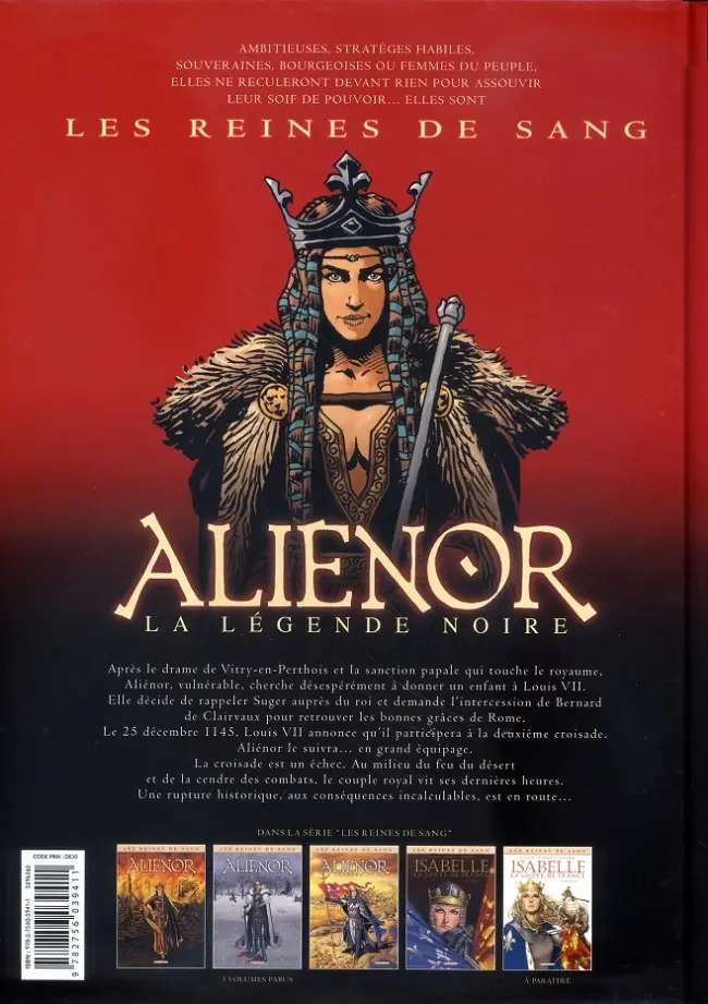 Verso de l'album Les Reines de sang - Aliénor, la Légende noire Volume 3