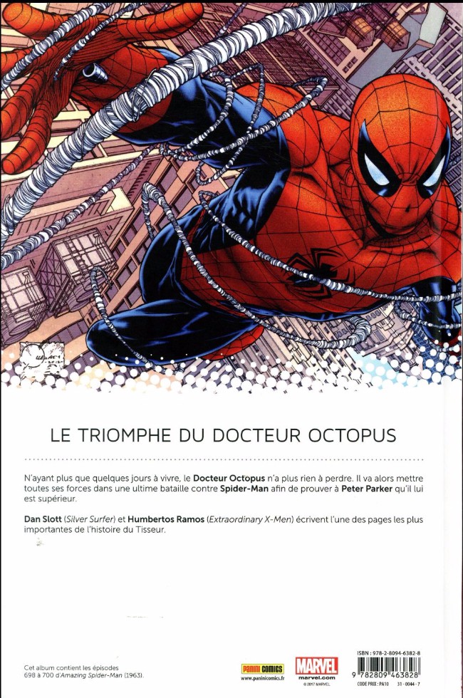 Verso de l'album The Superior Spider-Man Prélude