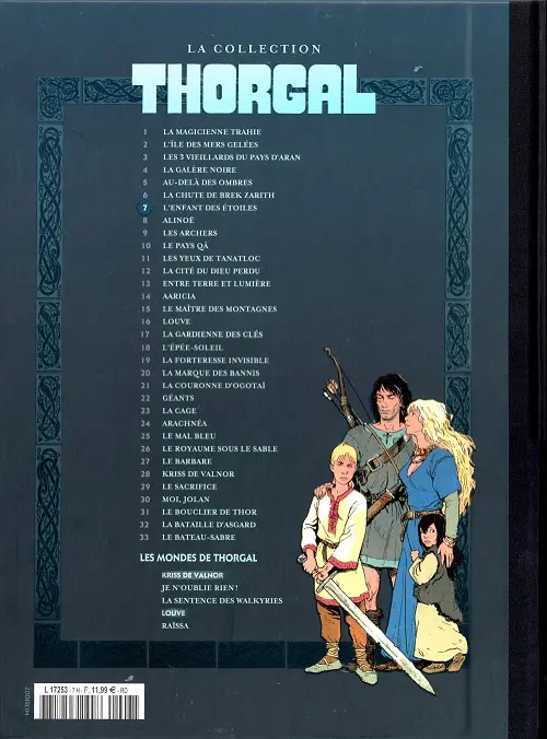 Verso de l'album Thorgal La collection Tome 7 L'enfant des étoiles