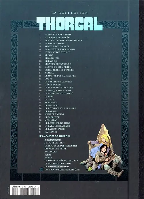 Verso de l'album Les mondes de Thorgal - La Jeunesse de Thorgal Tome 1 Les trois sœurs Minkelsönn