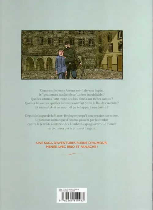Verso de l'album Arsène Lupin - Les origines Tome 1 Les Disparus