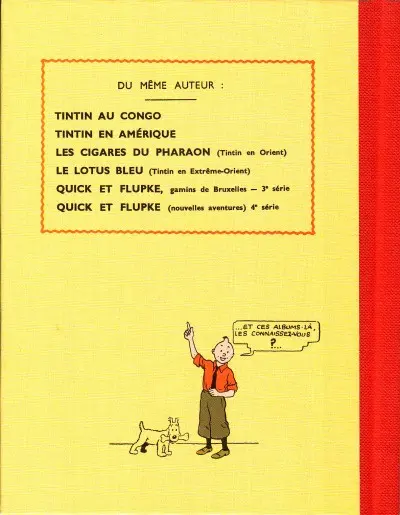 Verso de l'album Tintin Tome 6 L'oreille cassée