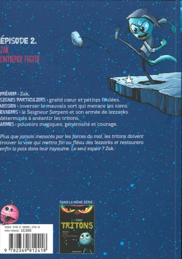 Verso de l'album Tritons Épisode 2 Zak l'intrépide fugitif
