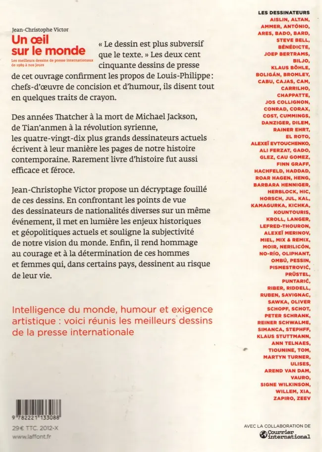 Verso de l'album Un œil sur le monde
