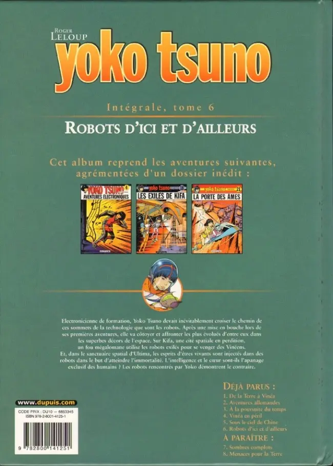 Verso de l'album Yoko Tsuno Intégrale Tome 6 Robots d'ici et d'ailleurs