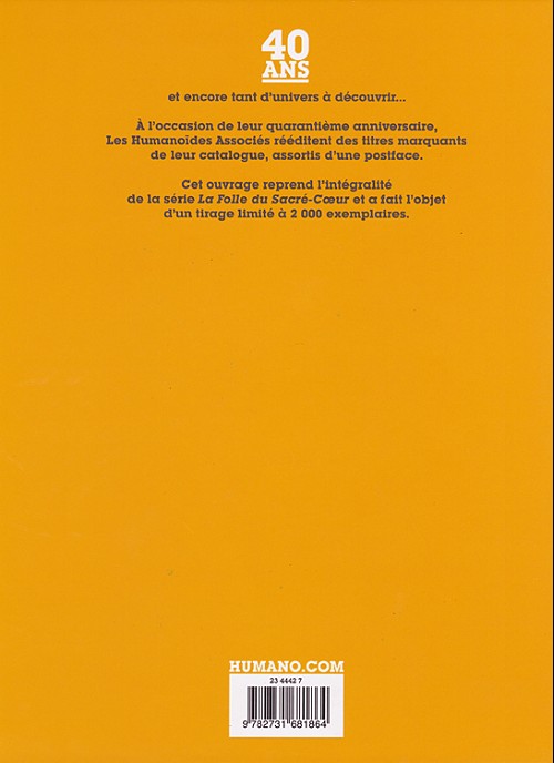 Verso de l'album Le Cœur couronné La Folle du Sacré-Cœur