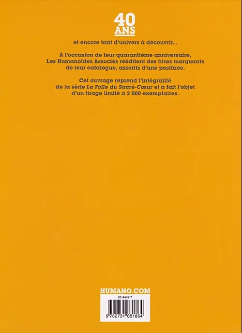 Verso de l'album Le Cœur couronné La Folle du Sacré-Cœur