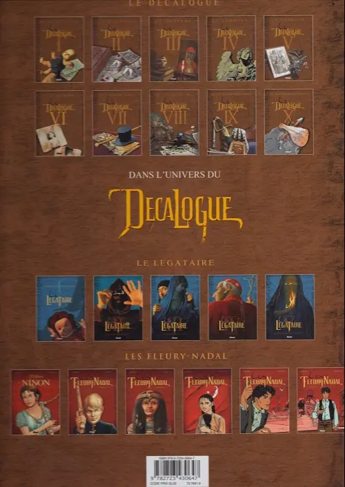 Verso de l'album Le Décalogue Tome 1 Le manuscrit