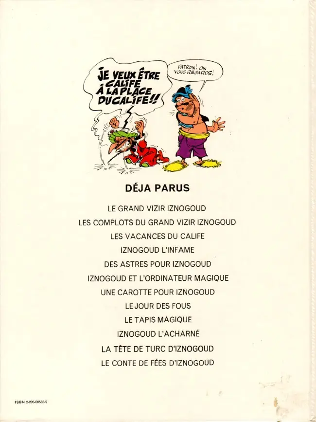 Verso de l'album Iznogoud Tome 7 Une carotte pour Iznogoud
