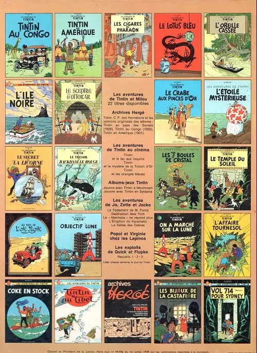 Verso de l'album Les Aventures de Jo, Zette et Jocko Tome 5 La vallée des cobras