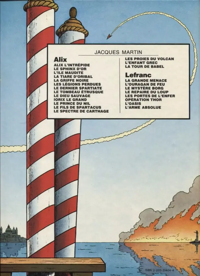 Verso de l'album Lefranc Tome 2 L'ouragan de feu