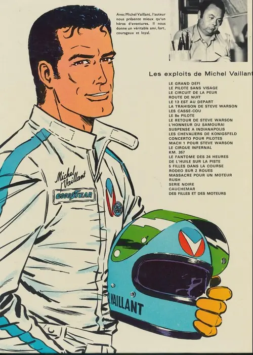 Verso de l'album Michel Vaillant Tome 2 Le pilote sans visage