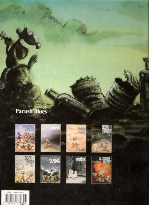 Verso de l'album Pacush Blues Tome 3 Troisième zone : L'importance majeure des accords mineurs