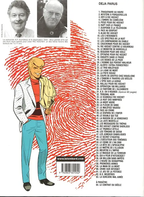 Verso de l'album Ric Hochet Tome 1 Traquenard au Havre