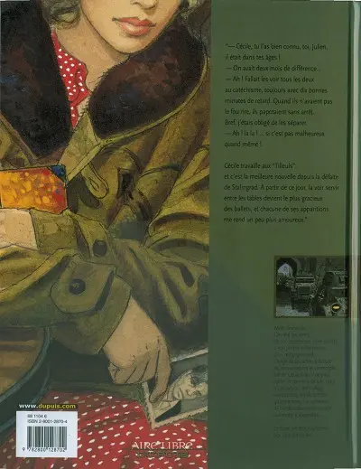 Verso de l'album Le Sursis Tome 1