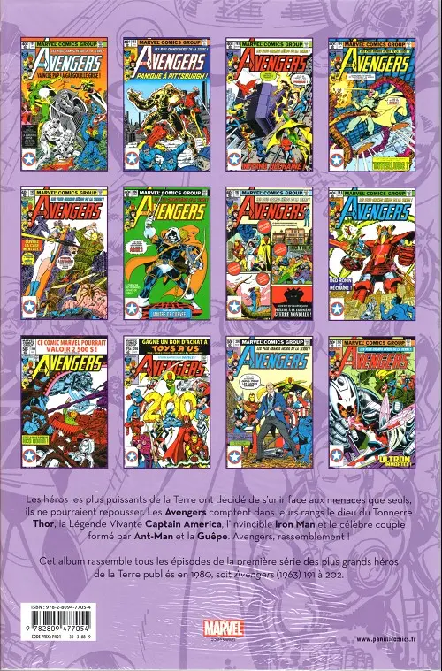 Verso de l'album The Avengers - L'intégrale Tome 17 1980