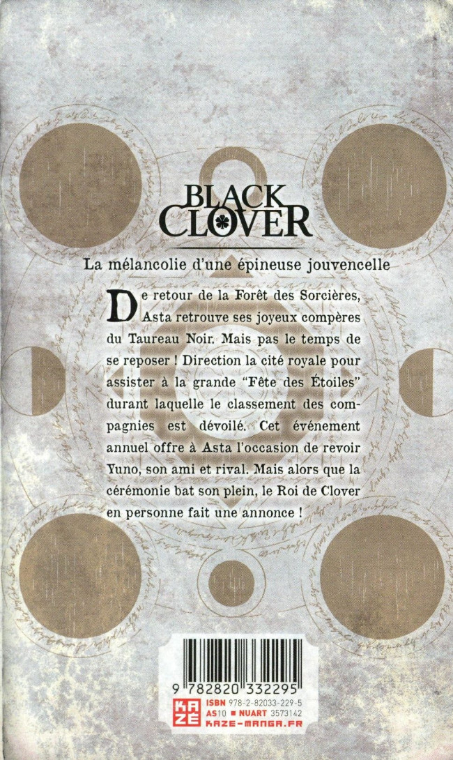 Verso de l'album Black Clover 12