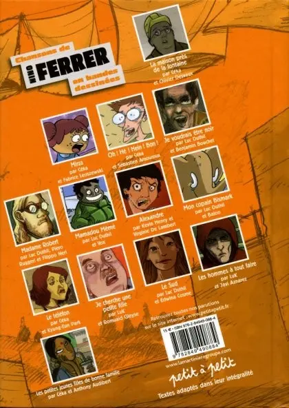 Verso de l'album Chansons en Bandes Dessinées Chansons de Nino Ferrer en bandes dessinées