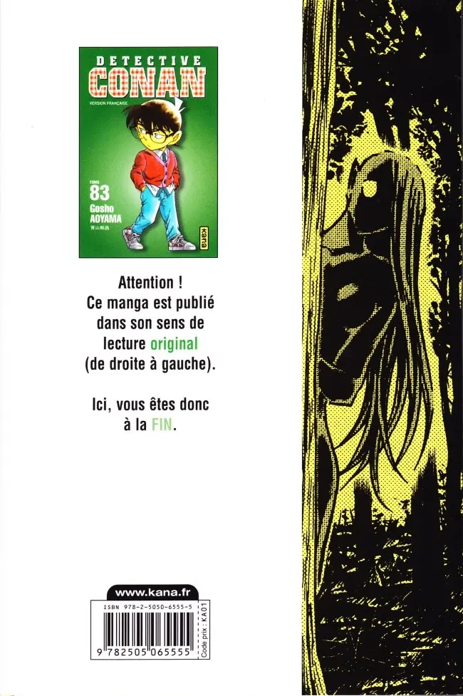 Verso de l'album Détective Conan Tome 83