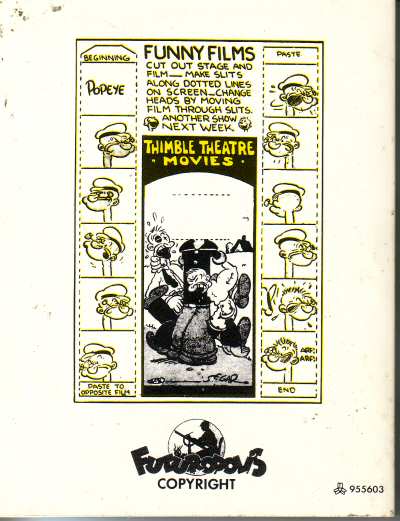 Verso de l'album Popeye Futuropolis Funny films - 1933