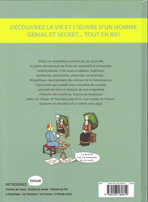 Verso de l'album L'Histoire de l'art en BD Tome 4 Léonard de Vinci