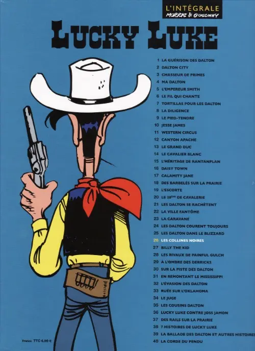 Verso de l'album Lucky Luke Tome 26 Les collines noires