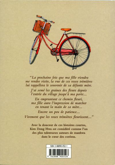 Verso de l'album La Bicyclette rouge Tome 2 Les Roses Trémières
