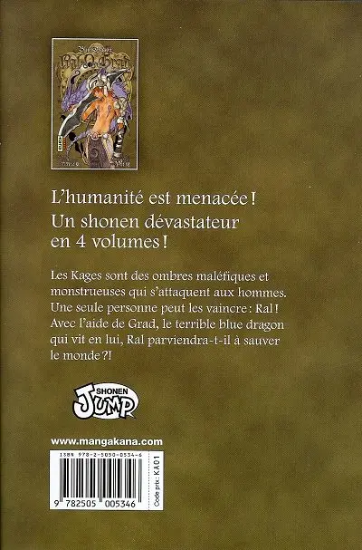Verso de l'album Blue Dragon - Ral Grad 2 L'orgueil
