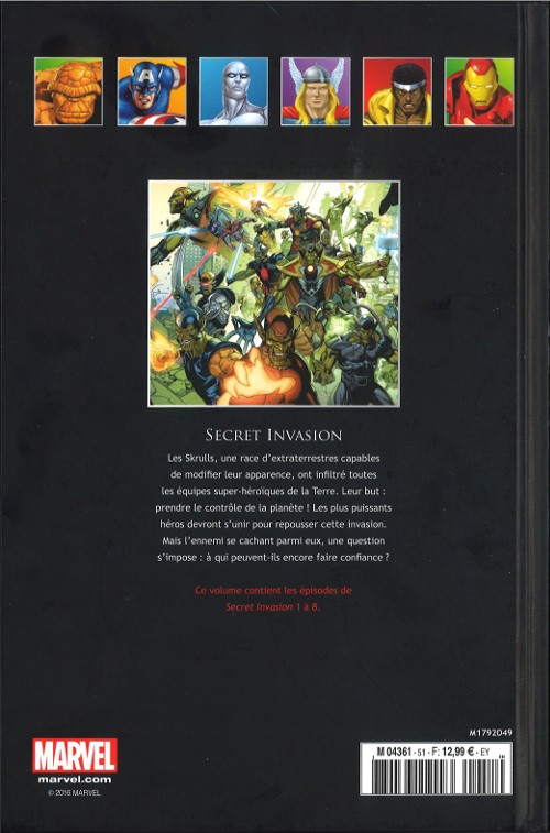 Verso de l'album Marvel Comics - La collection de référence Tome 51 Secret Invasion