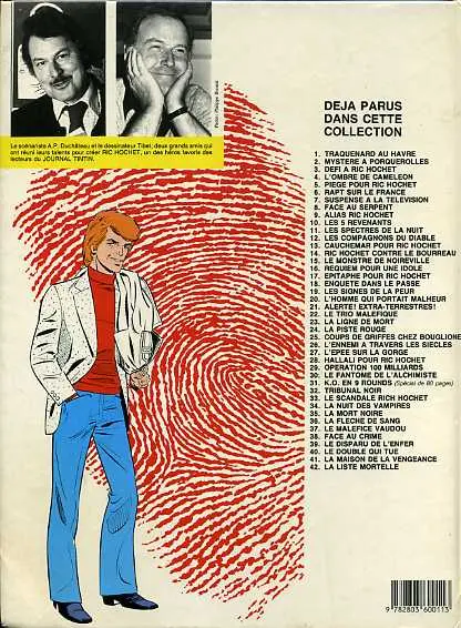 Verso de l'album Ric Hochet Tome 34 La nuit des vampires