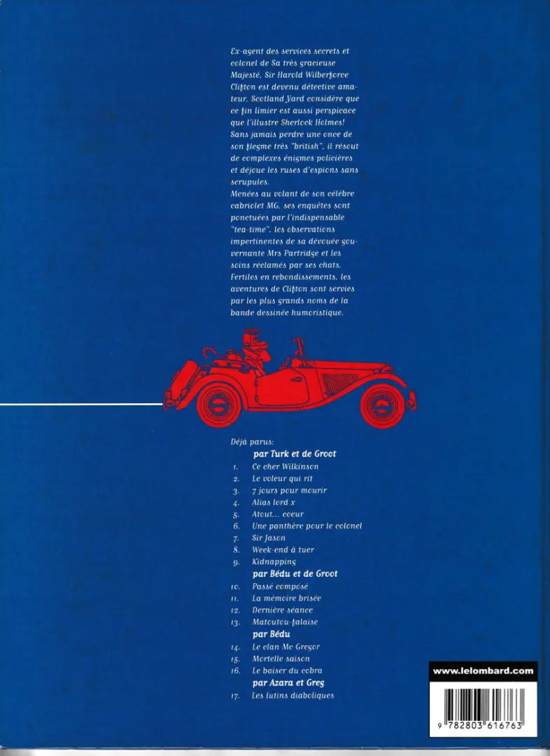 Verso de l'album Clifton Tome 7 Sir Jason